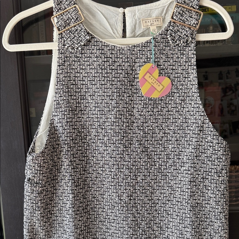 Hayden Girls Black and White Tweed Dress